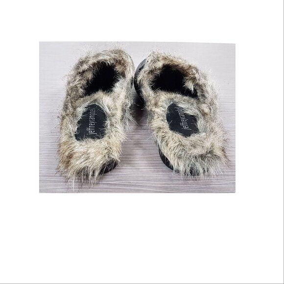 Jeffrey Campbell 'Apfel' Mule Black Leather With Faux Fur, Womens Size 6.5 - Picture 4 of 6